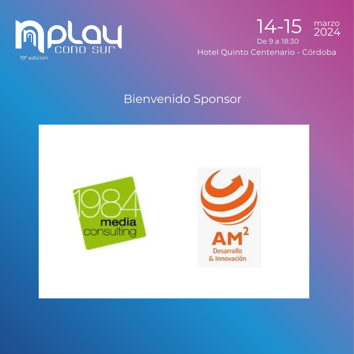 #NPlay
1984 Media Consulting y AM Desarrollo & Innovación son content partners de NPlay Cono Sur 2024, organizado por Grupo Convergencia.
🗓 Los 14 y 15 de marzo, en #Córdoba.
-Conozca la agenda y oradores de ambos días: nplay.convergencia.com/agenda
#TIC #ContentPartners