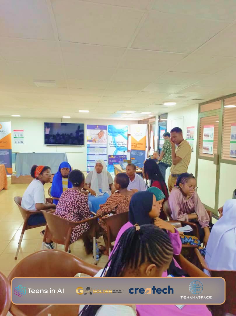createch_tz's tweet photo. Live from our session with TeensInAI mentors: Delving into innovation, brainstorming, critical thinking, and prototyping with passion! Stay tuned for more updates. 💡✨ 

#IWD2024 #InspireInclusion #WomenInTech #WomenInAI @TeensInAI https://t.co/6PK0w75Vhu