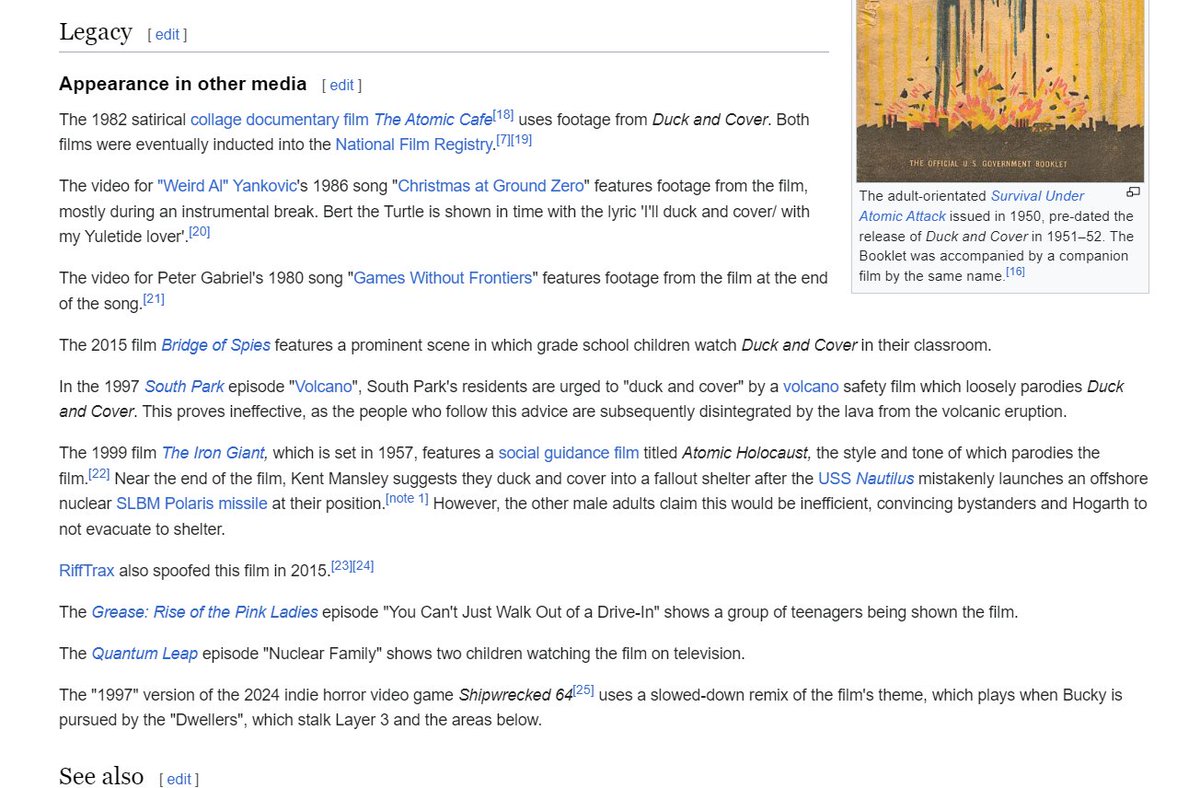 SqueaksDCorgeh's tweet photo. One of my funniest recent discoveries I've made is that Shipwrecked 64 is now on the wikipedia page for Duck and Cover LOL https://t.co/KRzusdTSFU