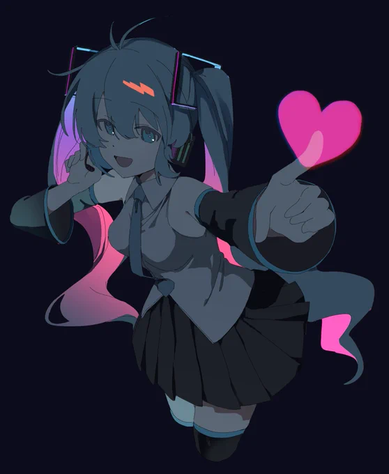 黒背景バージョンです#ミクの日 