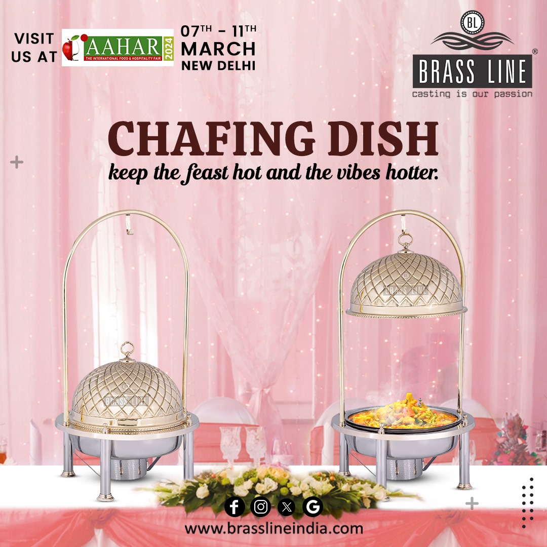BrassLine_'s tweet photo. A feast for the senses: #BrassLine Chafing Dish creates culinary bliss!β¨
#brasslineindia #decor #decorating #redecorate #eventdecor #fancy #cutlery #cutelryset #tableware #table #tablelights #trays #spoons #catering #banquets #fruitbowls #buffets #chefingdishes https://t.co/5zS7Uga9Bv