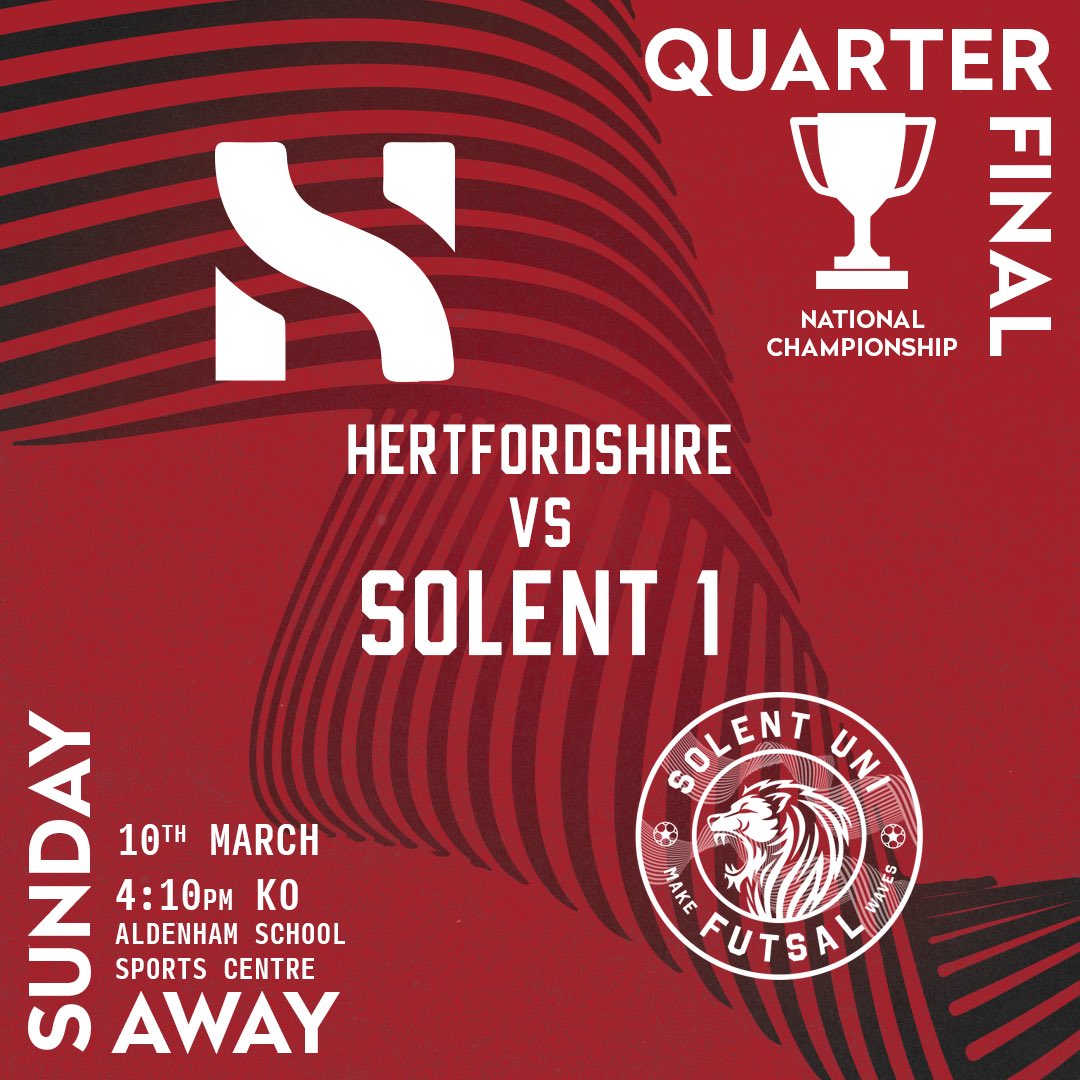 solent_futsal's tweet photo. 🦁 Quarter-Finals!

Ready to overturn our regular season results, the 1’s travel for a tough game against @UniofHerts for the @BUCSsport Futsal National Championships quarter-finals.

Check our path to the final.

#UptheLions https://t.co/d1kZKwz6F8