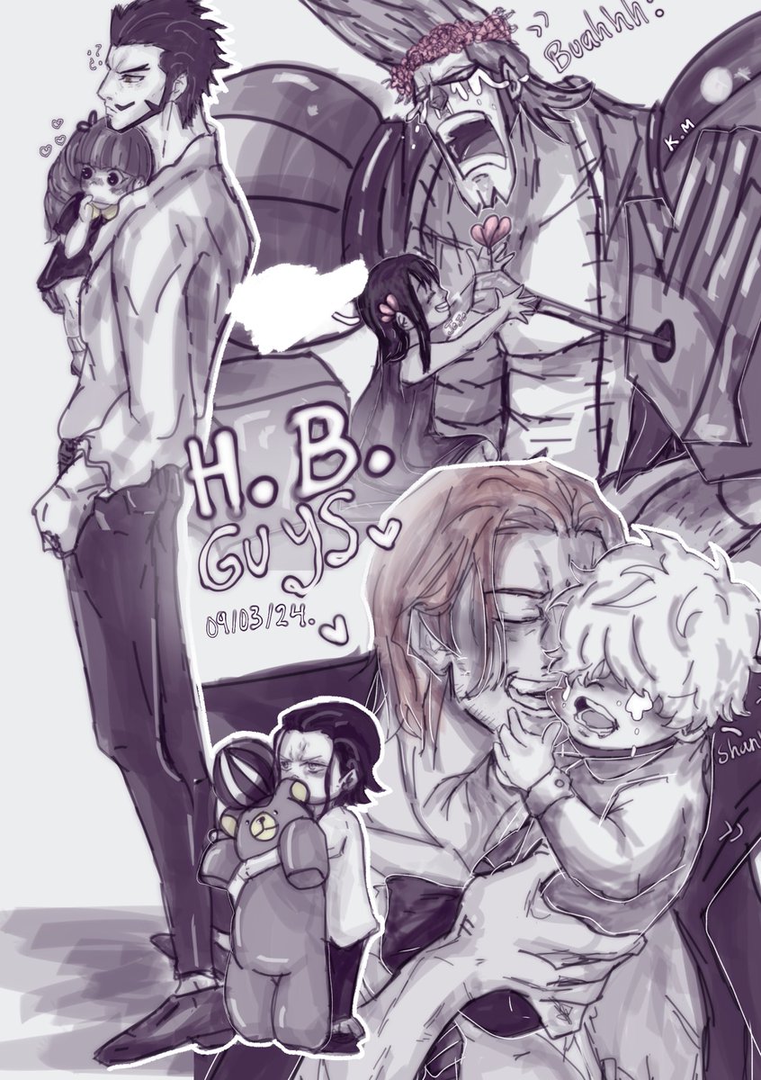 KMobnda's tweet photo. Happy birthday!! 
Franky / Shanks / Mihawk 🤍 https://t.co/V3b6PFEoBI