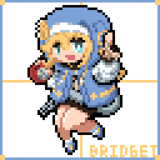 大体1時間ブリジット ドット絵 #GGST #pixelart #ドット絵