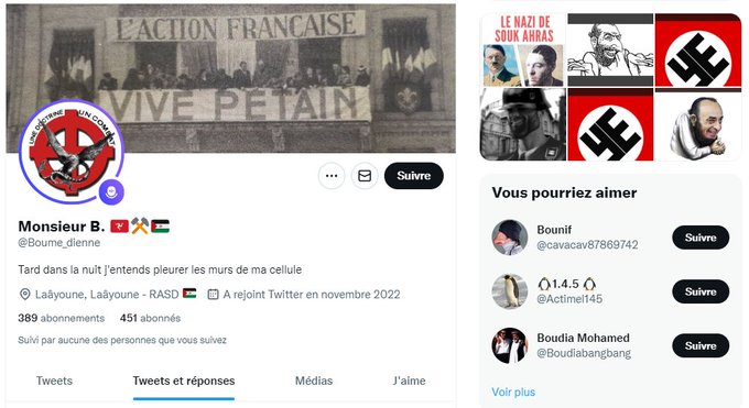 BisonRavi_007's tweet photo. @Drmartyufml Par contre @kevinbossuet est plus détendu quand il répond à l'invitation des pires antisémites de ce réseau (comme l'organisateur "boumedienne" profil photo 2) afin de passer avec ces gus une soirée pleine de courtoisie. #cnews #extrêmedroite #antisémitisme https://t.co/9bvD0tfnjV