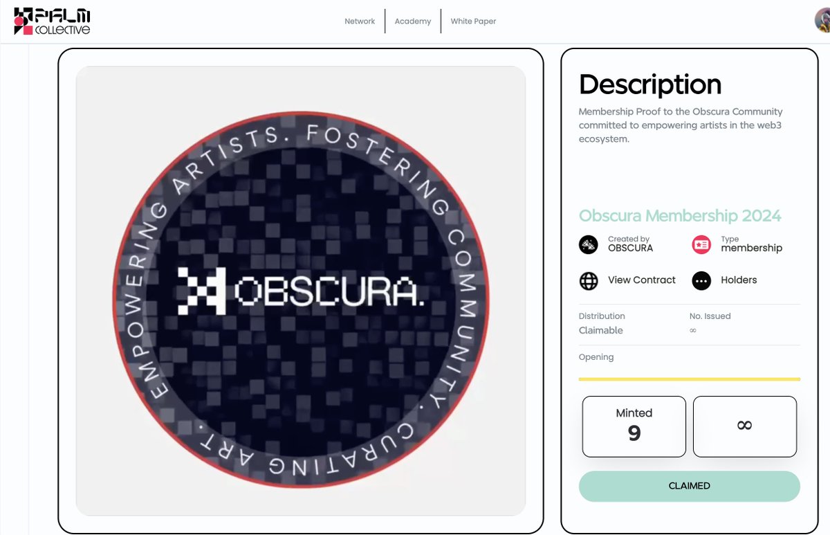 A (@andreadetejada) on Twitter photo I just claimed my <a href="/obscuradao/">Obscura</a> membership proof at <a href="/PalmDAOapp/">Palm Collective 🪬</a> 💥
1. Create your PalmID
2. Join their Palm Community
3. Unlock voting power!
<a href="/WimVanCappellen/">Worldfamousphotographer.eth</a> <a href="/taiimazz/">taimazz🌸</a> I just claimed my <a href="/obscuradao/">Obscura</a> membership proof at <a href="/PalmDAOapp/">Palm Collective 🪬</a> 💥
1. Create your PalmID
2. Join their Palm Community
3. Unlock voting power!
<a href="/WimVanCappellen/">Worldfamousphotographer.eth</a> <a href="/taiimazz/">taimazz🌸</a>