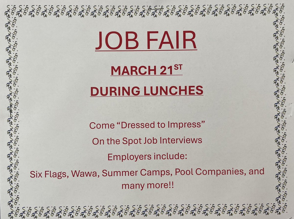 Are you ready to make some money this summer? 💰💰Come to our very own OBHS Job Fair! March 21st in the Cafeteria during lunches. Interviews on the spot! Dress to impress! <a href="/FazioSally/">Mrs. Fazio 💜</a> <a href="/OBHSbizteacher/">Mrs. Todaro</a> <a href="/MondanoN/">Mrs. Mondano</a>
