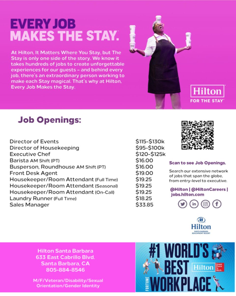 sbcajcc's tweet image. The possibilities are endless with a career at Hilton!