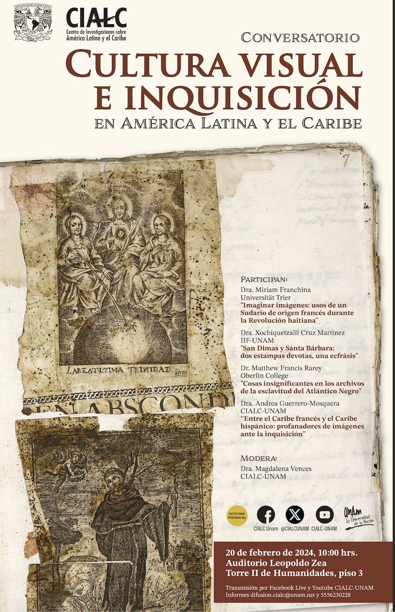 El conversatorio 'Cultura visual & #inquisición en #AméricaLatina y el #Caribe ya está disponible en YouTube para quien quiera saber más sobre los #amuletos en la #RevoluciónHaitiana. youtube.com/watch?v=ipIHDt…