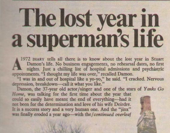 Wyfan2's tweet photo. @RosalynConnors @Simon_Coward @MartinMAuthor1 @JANNNNEEEEEEEEE @jabberwocky43 It seems like I mis-remembered #StuartDamon's punchline about his hair, but here is the article about his experience on THE ADVENTURER from the 4 Dec 1976 TV TIMES. https://t.co/V2TUl7na3x