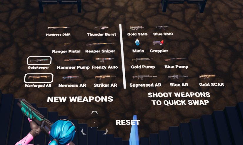 NEW WEAPONS ARE ADDED TO THE 0 DELAY 1V1 MAP MAP CODE 9007-7204-6798