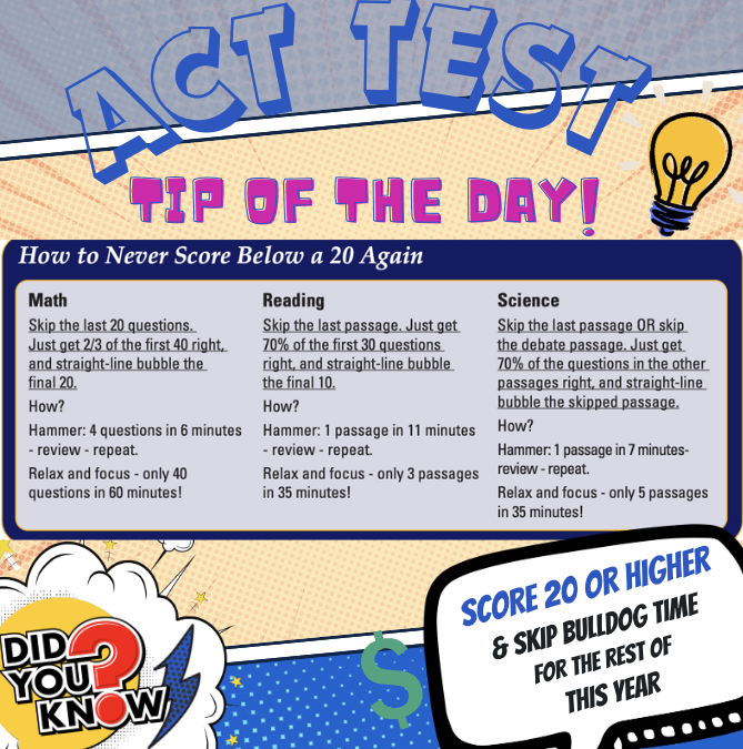 NPHS Juniors- ACT Test 
"Tip of the Day"