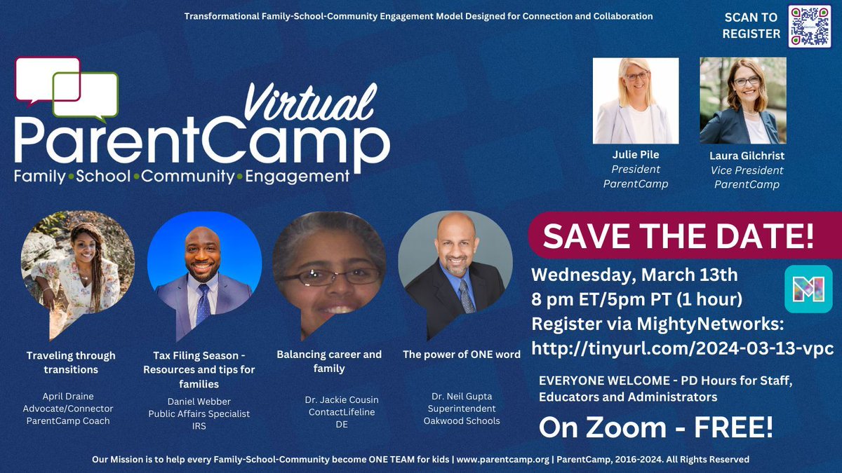 Don't forget to set your clocks forward tonight &amp; register for next week's Virtual #ParentCamp buff.ly/3Im2xQS <a href="/Knollpta/">Strawberry Knoll PTA</a> <a href="/kristinmatzkane/">Kristin Kane</a> <a href="/kwesibaby58/">S. Kwesi Rollins</a> <a href="/Lakewill611/">Lakeasha Williams</a> <a href="/larryhanderhan/">Larry Handerhan</a> <a href="/latinxedco/">Latinx Education Collaborative</a> <a href="/laughwithchad/">Chad Caddell</a> <a href="/lauragilchrist4/">Laura Gilchrist</a> <a href="/mariljones/">Mari Jones</a> <a href="/MartaDroddy/">Marta Droddy</a> <a href="/mattmcintire/">mattmcintire</a>