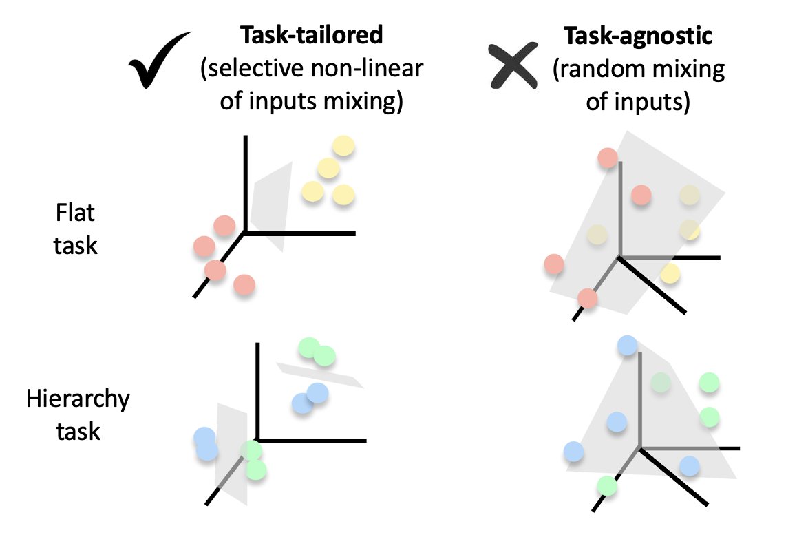 Therefore, at least in highly trained subjects, lPFC learned task-tailored representations that recapitulated the structure of the task, showing that lPFC representations are shaped by representation learning.