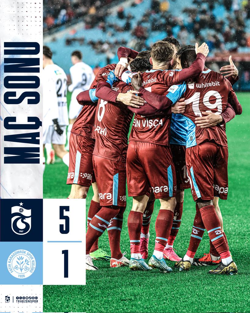 Trabzonspor_Ind's tweet photo. Pekan kedua puluh sembilan Liga Super Turki 2023–2024
⚓Hasil akhir: Trabzonspor 5-1 Fatih Karagümrük
#Trabzonspor https://t.co/uTdULGHBNm