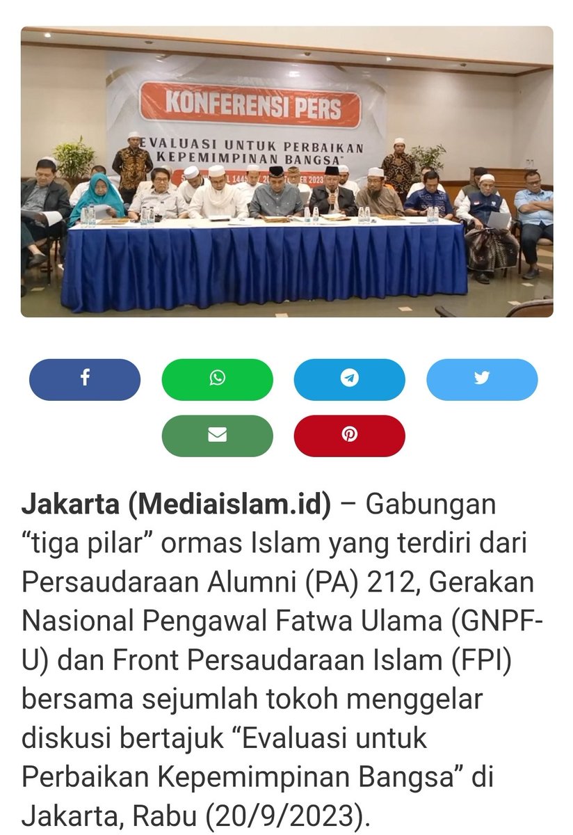 <a href="/S4N_W1B1/">Santoso Wibisono❤️🇮🇩</a> Jika anda pendukung pak Anies tdk menjadikan anda halal membagikan berita palsu &amp; provokasi spt ini, pdhl pak Anies tdk memiliki sifat2 buruk tsb, video tsb terjadi pd 
20 Sep 2023, link  berita asli :
mediaislam.id/sejumlah-tokoh…
tdk ada hub dgn MUI, hny gabungan 3 ormas islam