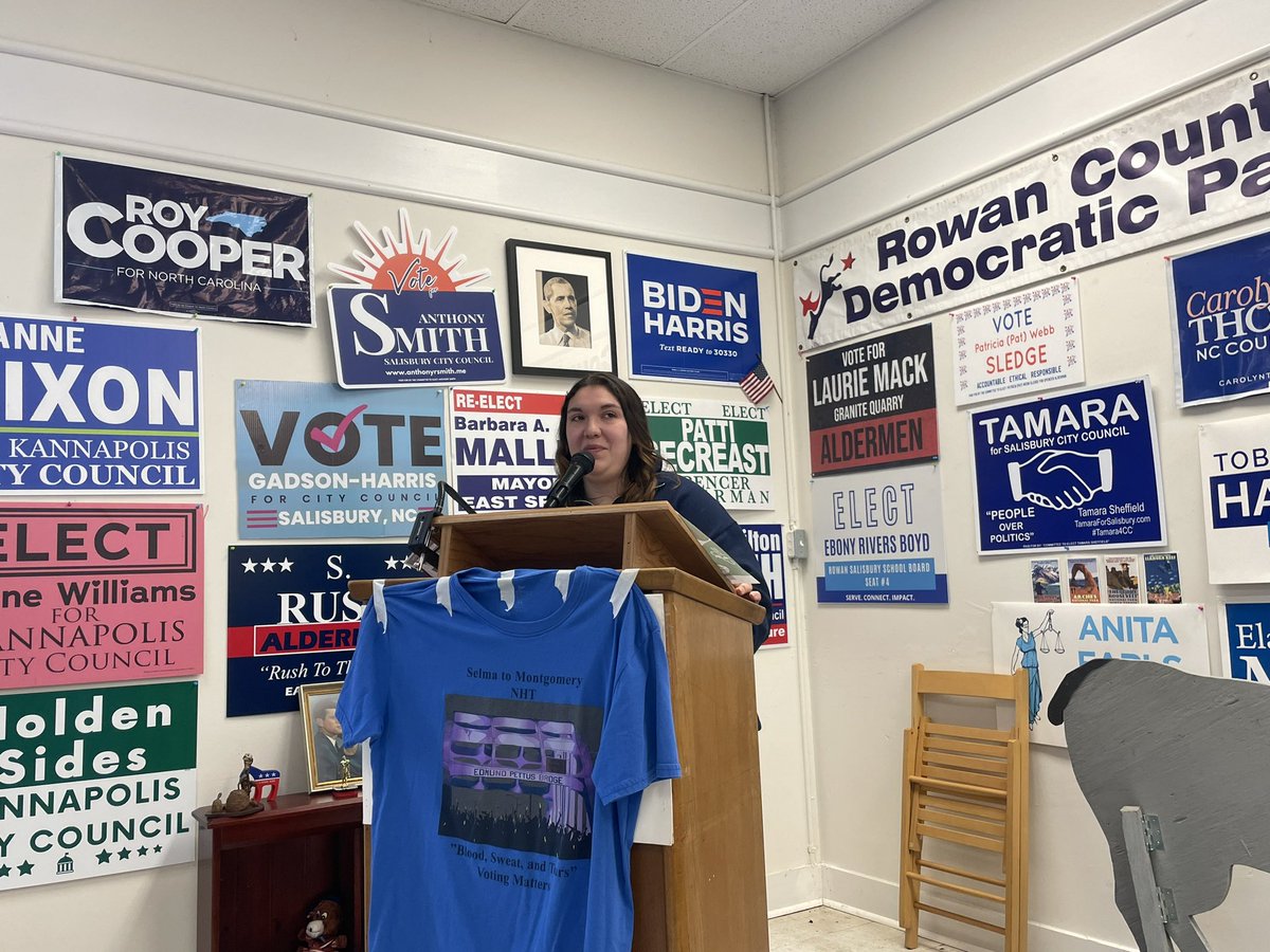 AnnaRiosNC's tweet photo. I, Along with @adrianmjrr spent my morning with the @RowanNCDems at their monthly breakfast. We spoke about how important the youth and Hispanic votes will be this year, so we can keep the White House and the governors mansion. https://t.co/Qv0l4Cd3iZ