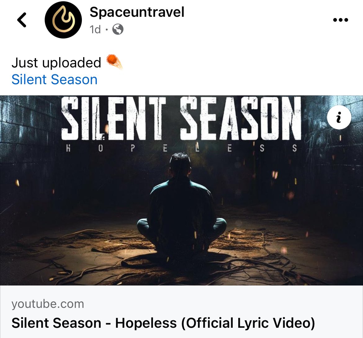 silentseason's tweet photo. Thanks to Spaceuntravel for adding ‘Hopeless’ to their playlist, and promoting our lyric video 🤘🏼😎🤘🏼 #silentseason #silentseasonarmy #spaceuntravel #support #playlist #lyricvideo #metalband #orock #hardrock #metal #activerock #musiclife #letsgo #metalband #streaming #socials #go https://t.co/KFdkr1Q3Mx