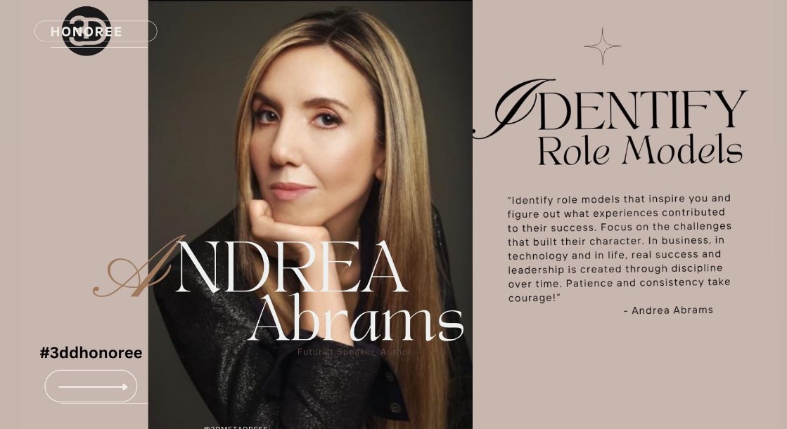 Andrea Abrams (@abramsglobal) on Twitter photo Honored to be a #3DDHonoree ✨
🙏 <a href="/3dmetadress/">3DMetadress</a> @NFTCreatortours Honored to be a #3DDHonoree ✨
🙏 <a href="/3dmetadress/">3DMetadress</a> @NFTCreatortours