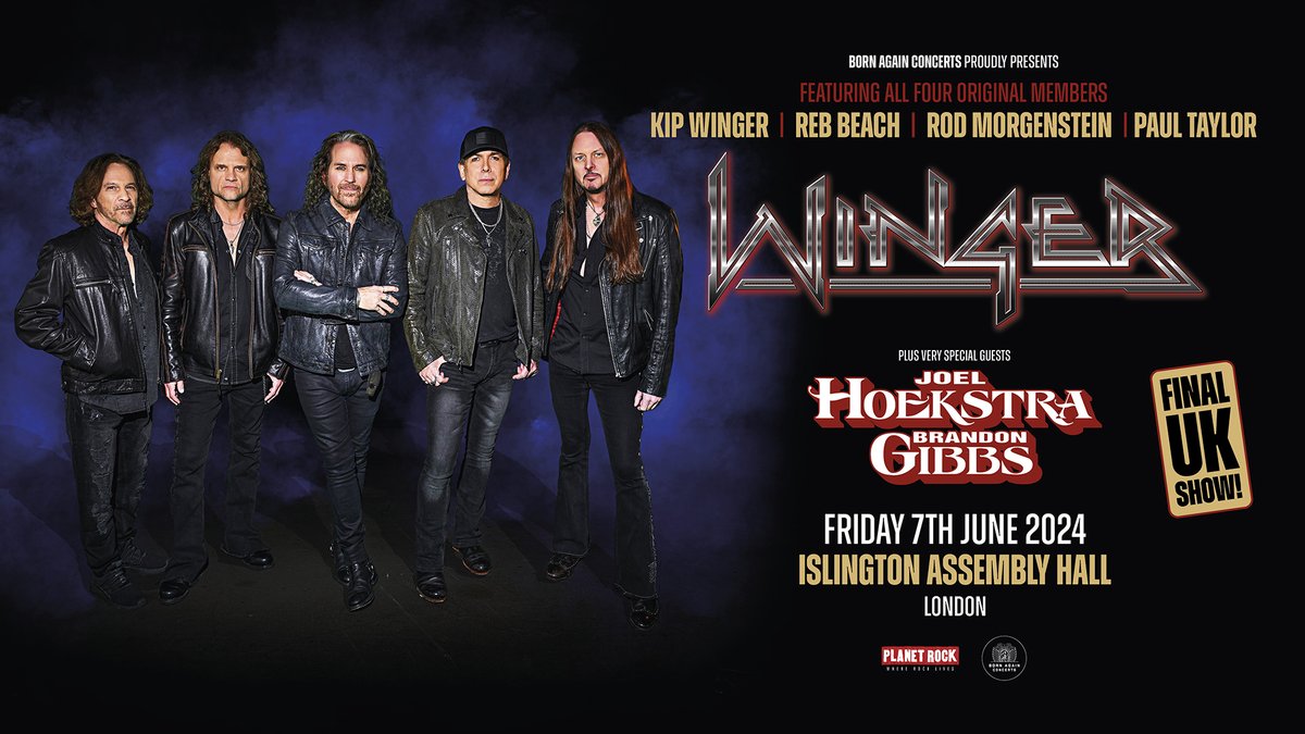 WingerTheBand's tweet photo. LONDON! We can't wait to see you on JUNE 7 at the @Islington_AH!

With special guests @JoelHoekstra13 &amp; @BGibbsMusic

Tickets on sale now at https://t.co/61j6HKiS4E

#Winger 
#JoelHoekstra #BrandonGibbs https://t.co/CQyIgBetYa