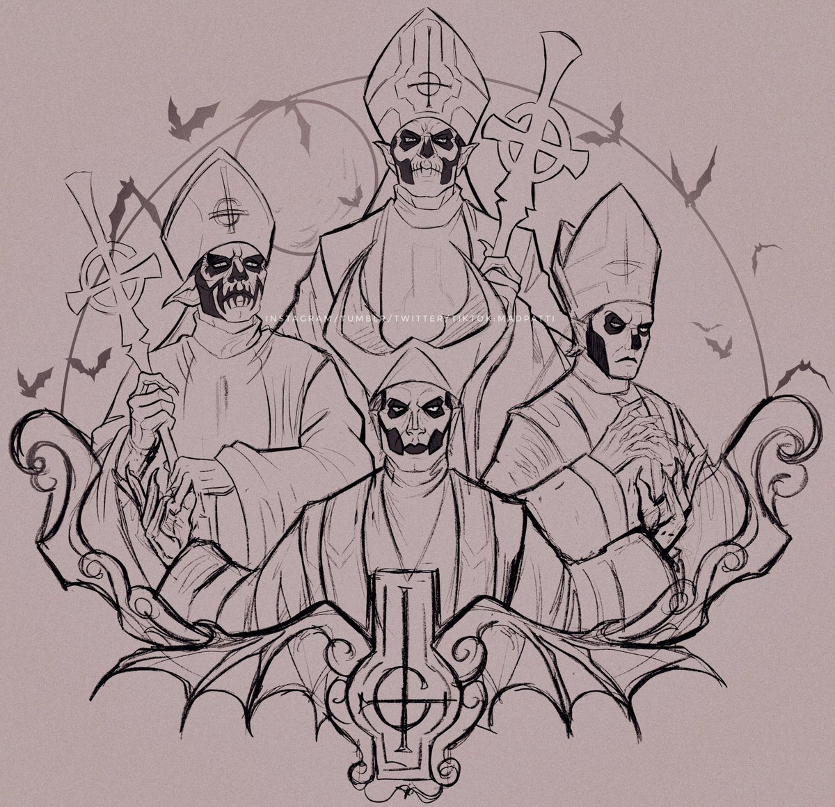 Another wip. Did a similar drawing a week ago with all papas but I didn't like it too much. So I resketched it :)
