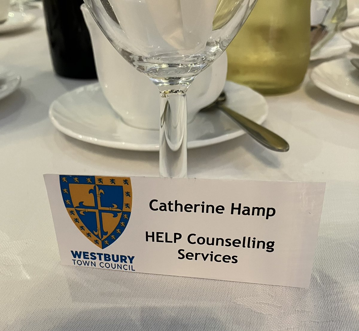 HelpWilts's tweet photo. Many thanks to @WestburyWTC for their grant to support our work - and an invitation to their wonderful Civic Awards Dinner last night.  We are very grateful https://t.co/7MYDWYvivE