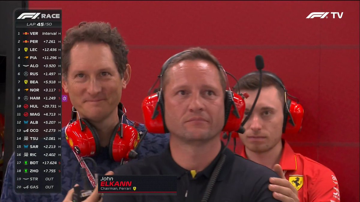 Ferrari president Elkann with Bearman‘s father