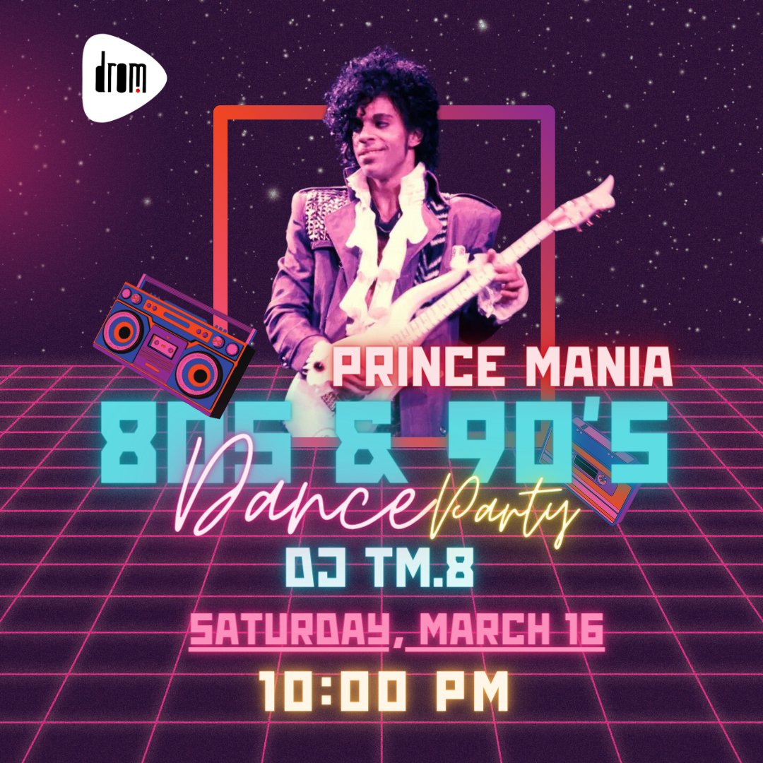 A night of Prince hits and 80s selections at DROM! Back in the 80s, a Dance Party awaits, reliving iconic beats and memories.
Get your tickets: dromnyc.com

#80sParty #80sDanceParty #NYCRetroParty #Drom #DromisHome #80s90s #DanceParty #DancePartyNYC #UpcomingEvents