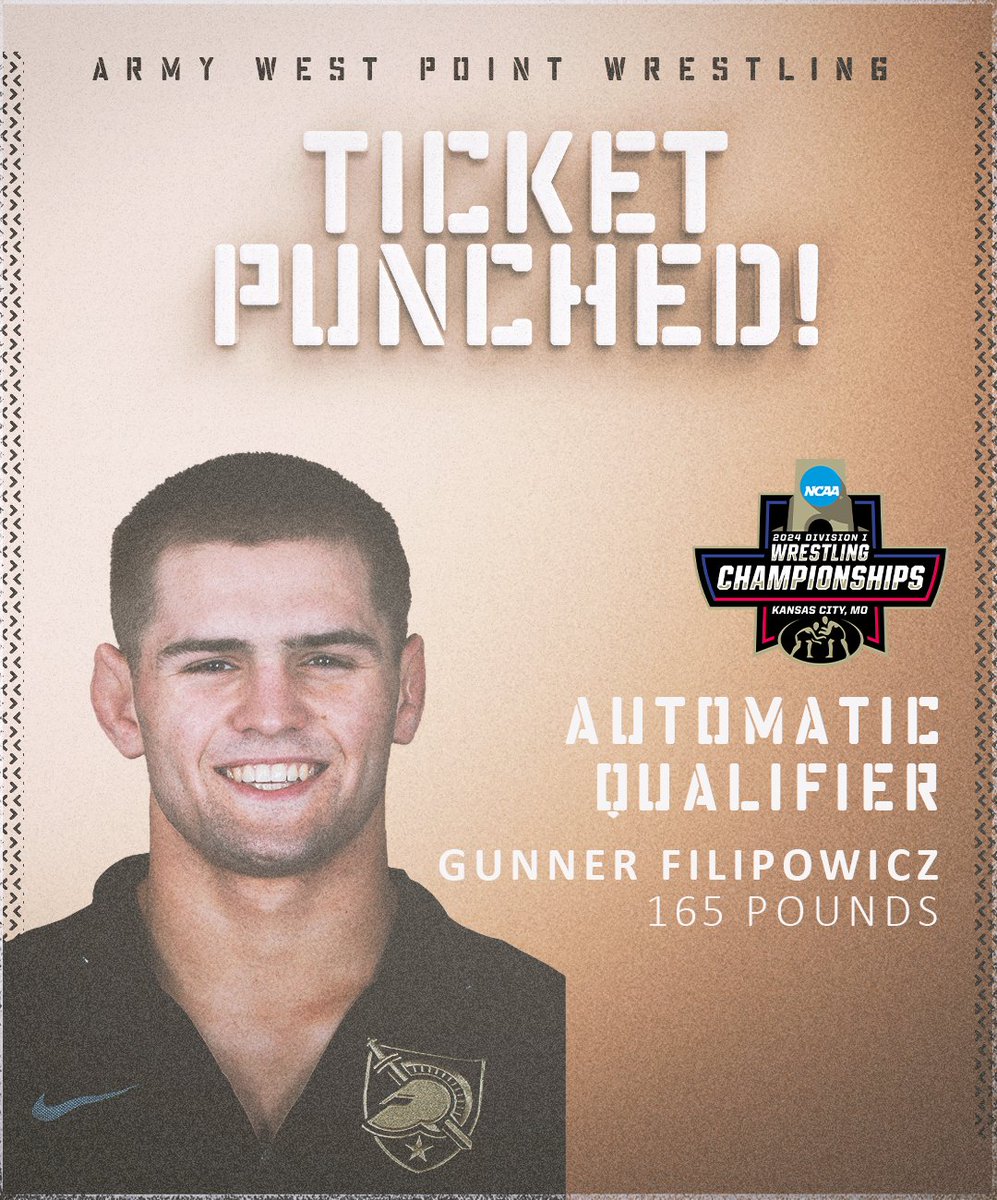Army Wrestling (@armywp_wres) on Twitter photo Our 6β£th qualifier!
Congratulations to <a href="/GunnerFilipowi1/">Gunner Filipowicz</a>, who will join the group representing #AmericasTeam in Kansas City! Our 6β£th qualifier!
Congratulations to <a href="/GunnerFilipowi1/">Gunner Filipowicz</a>, who will join the group representing #AmericasTeam in Kansas City!