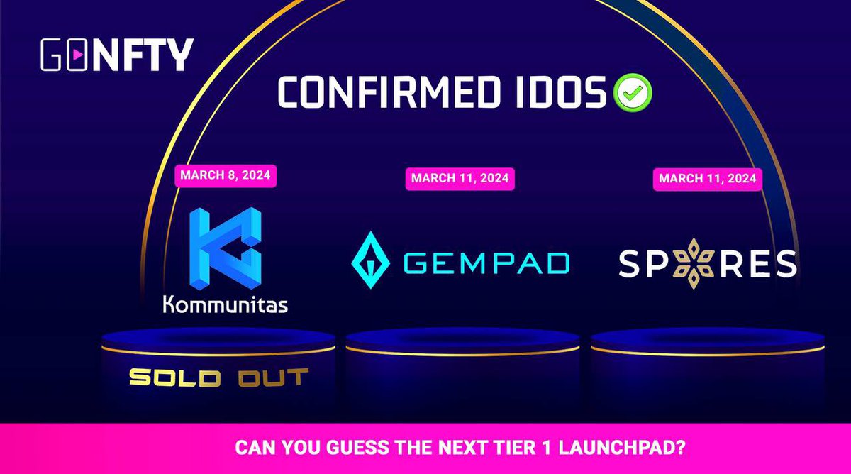 Exciting presale update 🔥

After the successful conclusion of our IDO on Kommunitas, get ready as we gear up for upcoming sales on <a href="/Spores_Network/">Spores Network</a> and <a href="/TheGemPad/">𝗚𝗲𝗺𝗣𝗮𝗱</a> ! 🚀💥

If you missed out on the Kommunitas sale, don't worry – seize the opportunity to secure your position in the