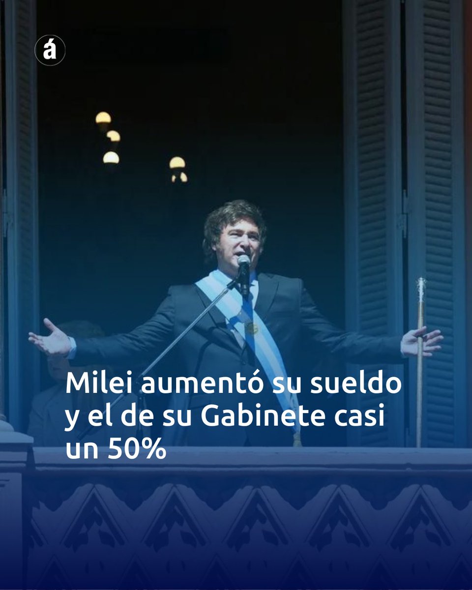 Ambitocom's tweet photo. ⭕ En una contradicción sobre su programa de ajuste económico, el Gobierno de La Libertad Avanza determinó un incremento salarial de casi el 50% para los más altos cargos | https://t.co/NC4cKVqfJq https://t.co/6xVbjqyCWZ