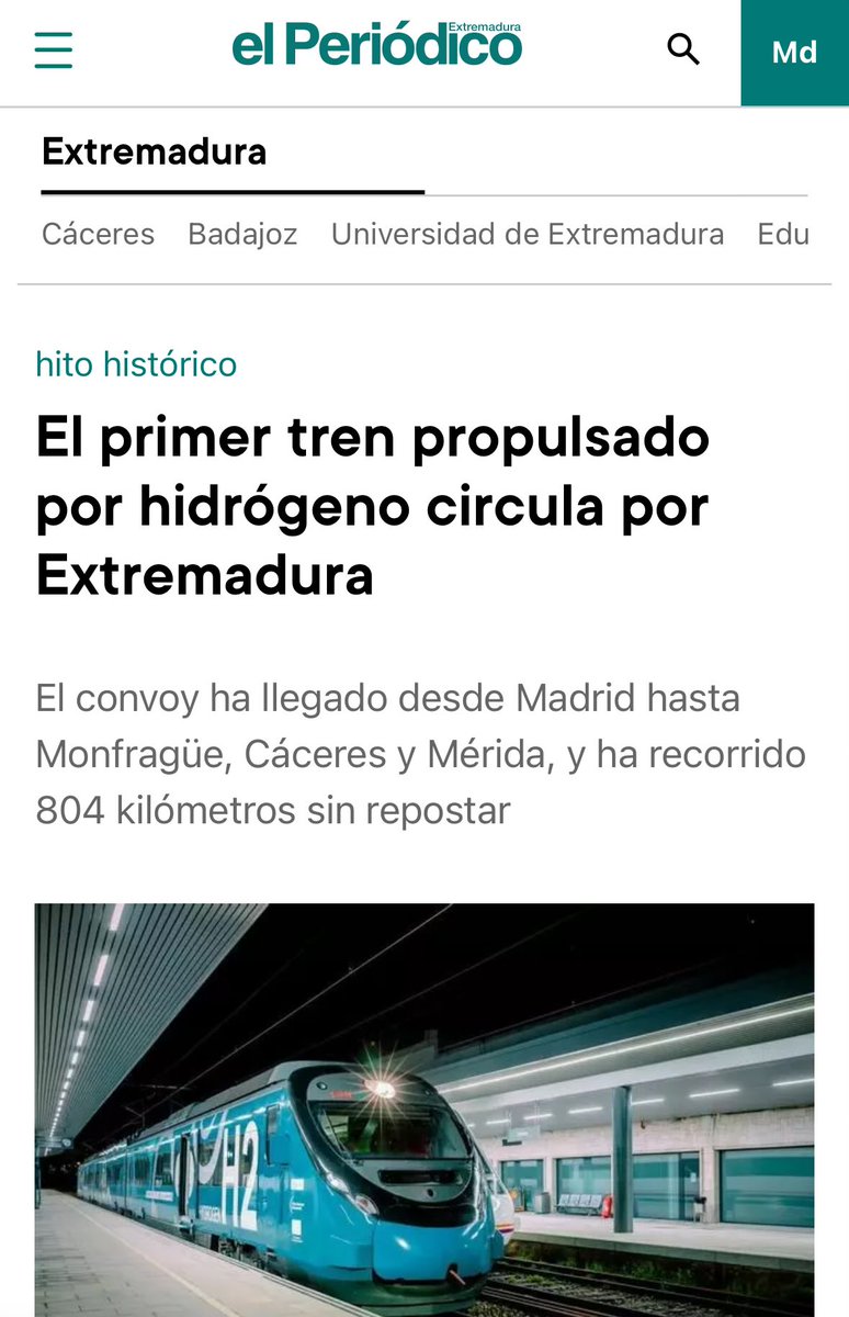 MValdes67's tweet photo. Si pasa la prueba de circular por Extremadura, puede ir por cualquier sitio.
Mientras, seguimos esperando un tren normal, como en el resto de España.
#Extremadura
#TrenDigno https://t.co/8CsWaOVxR7