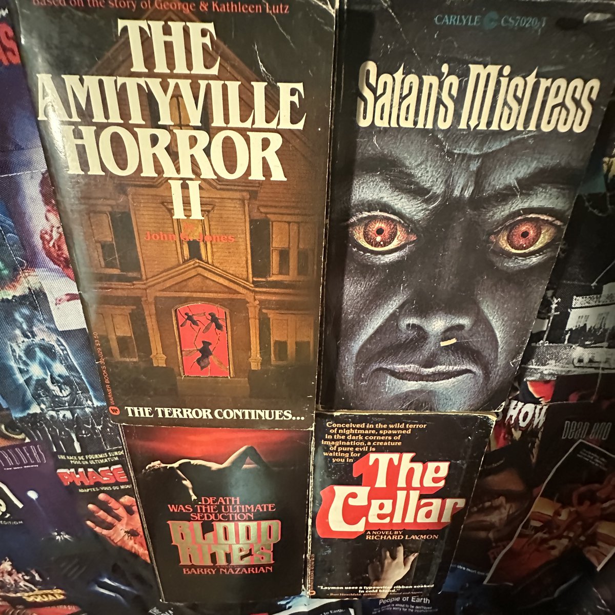TampaBayScreams's tweet photo. Horror vintage paperbacks - recent acquisitions at the Tampa Bay Screams collectibles crypt. Have some fright-reading to do! Like | Comment | Share #horror #horrorpaperbacks #paperbacksfromhell #ghoststory https://t.co/h8uSrQLLZT