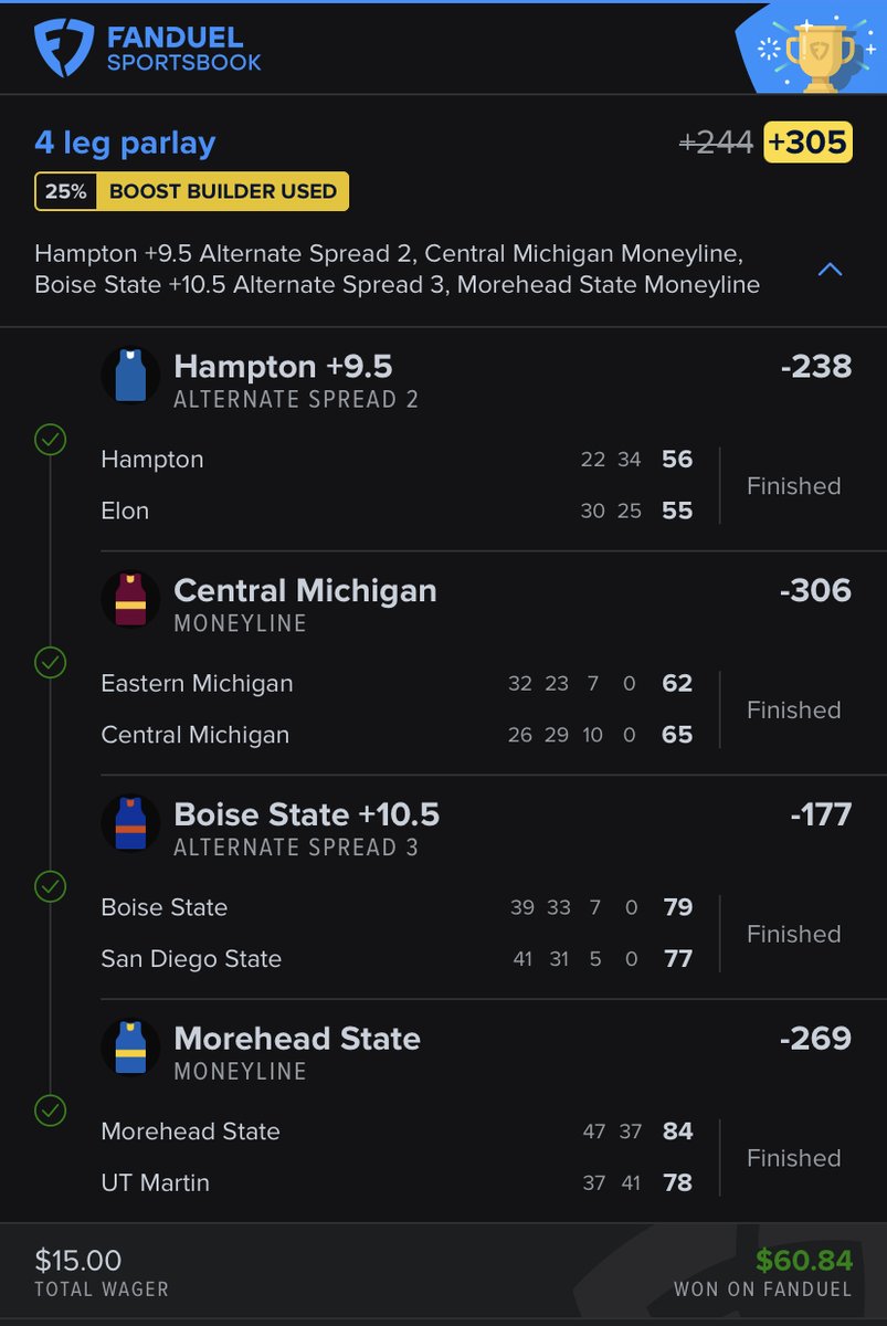 deeppocketsfull's tweet image. BANNGGG!! $15.00 -&amp;gt; $60.84 💸 

Cash the FanDuel parlay 💰✅ 

Posted for FREE here on Twitter before the games started!   

I post all my plays on Telegram.  Link to FREE chat 👇
t.me/+JPA7jtq1LlwxO…

#FreePicks | #FreeBets | #FreeBands | #GamblingX | #MARCHMADNESS 🥵