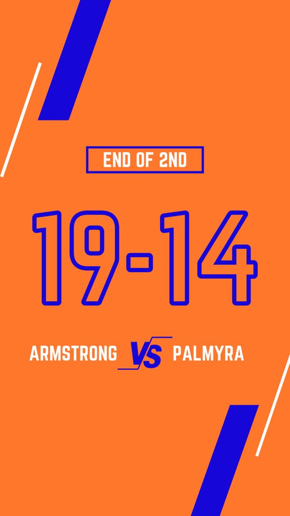 End of second quarter score. Let’s keep it going girls!