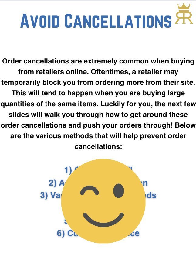 scottsellss's tweet photo. I shouldn't give this away but screw it...

I'll get you around any order cancellation you're hit with

RT + comment "cancel" and I'll send you my FULL guide FREE!

(must be following to receive) https://t.co/a3B8Mwxq6c
