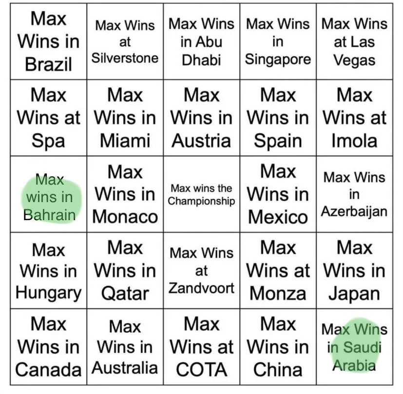 f1trollofficial's tweet image. 2024 Bingo: 2/25 ✅