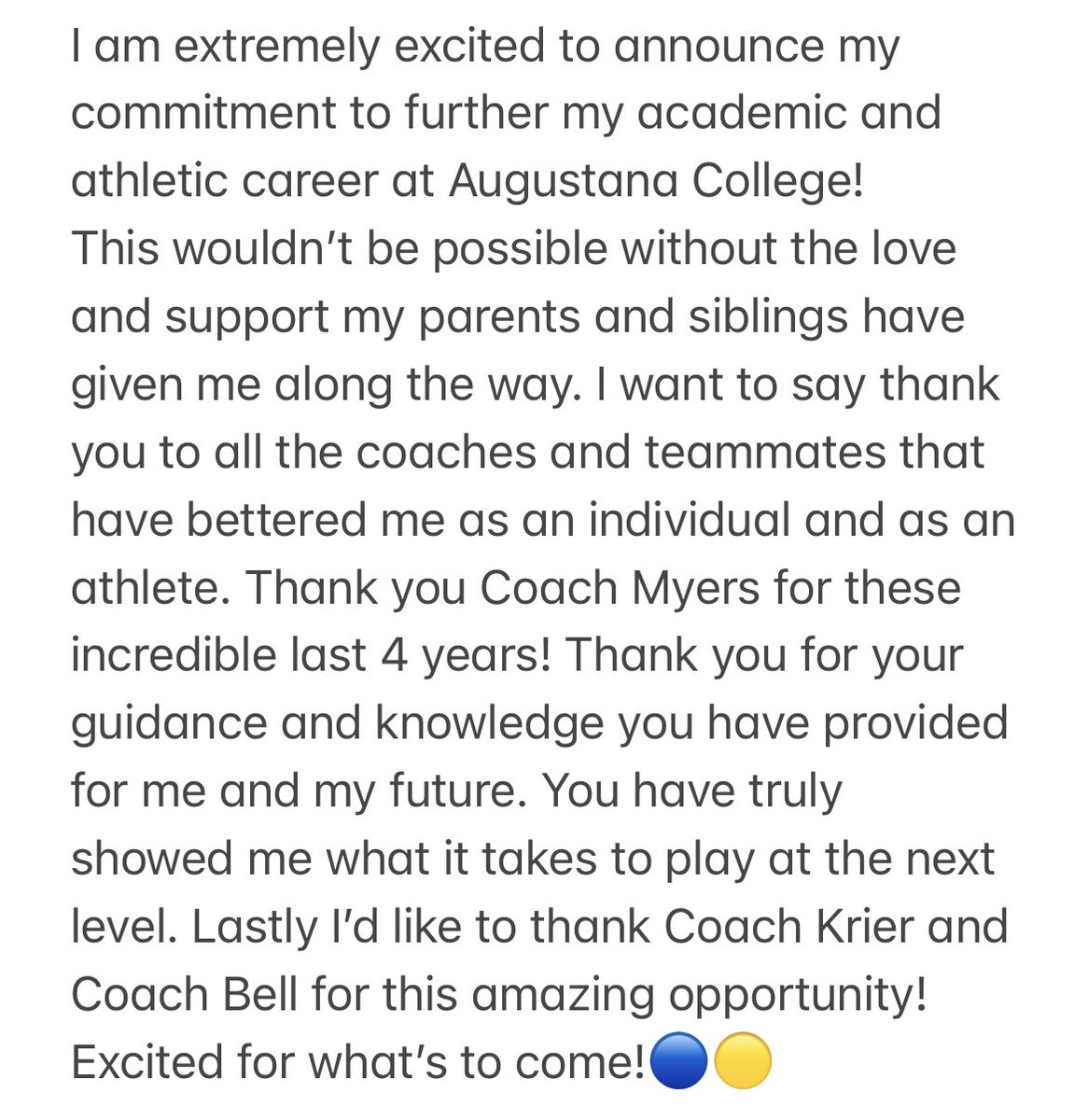 COMMITTED!!🔵🟡
<a href="/AugieILfootball/">Augustana Football</a> <a href="/DCM_Football/">Dee-Mack Football</a> <a href="/CoachMyers873/">Coach Myers</a> <a href="/BrianKrier11/">Brian Krier</a> <a href="/Coach19Bell/">Stephen Bell</a>