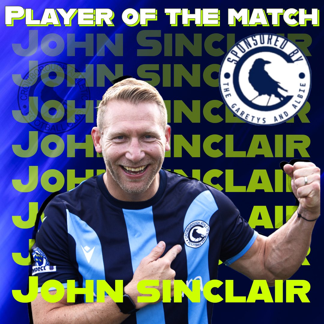 CrowboroughAFC's tweet photo. CAFC player of the match, Mr John Sinclair. Well done buddy 👏 https://t.co/TsuGEP7yOm