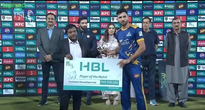 Irfan khan Niazi is the Player of the Match !!!!!!
35* runs  off 16 balls at strike-rate of 219..
 
🔥🔥🔥👏
#HBLPSL9 #irfanniazi #shaibmalik