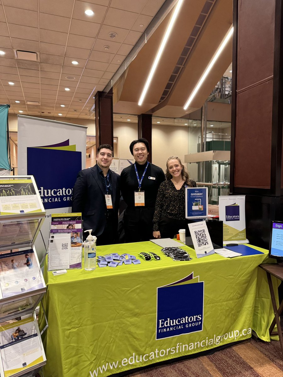EducatorsFG's tweet photo. We’re thrilled to be here at @osstf Annual Meeting of the Provincial Assembly (AMPA) to discuss how we can help your members achieve their financial goals. Find us at booth 4 in the video foyer all weekend. https://t.co/bcLaT3bVm5