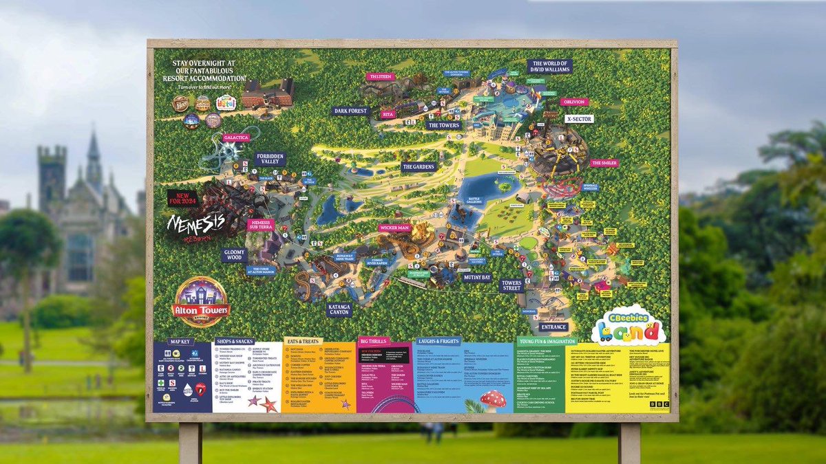 TowersStreet's tweet photo. Here’s a further look at the brand new @altontowers Resort Map, which is also the world’s first fully 3D rendered theme park map, as shared by the parks design agency @lmcdesignltd 

It seems paper maps are also back this season, something which disappeared during Covid. https://t.co/CIVDL6ox7s