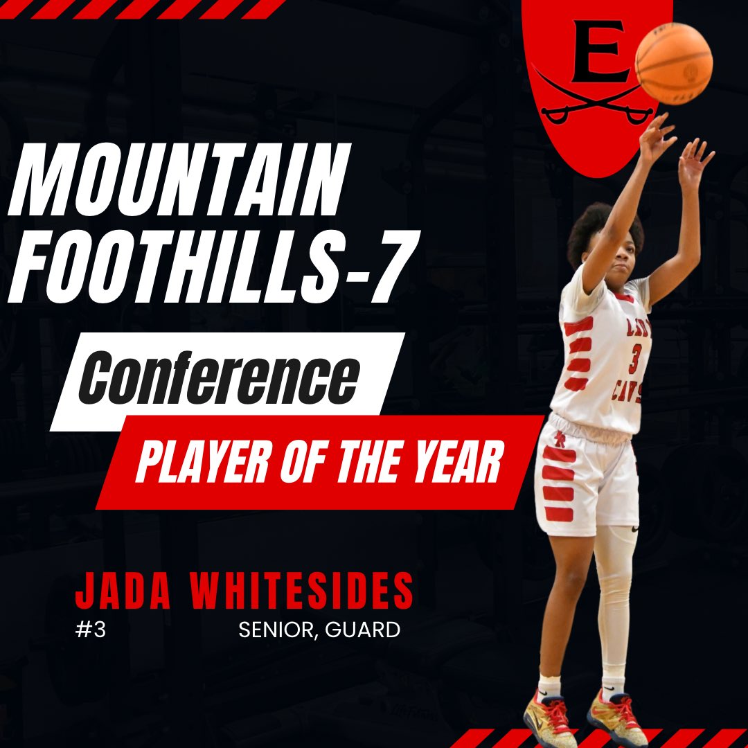 ERHS_Sports's tweet photo. Congratulations to 2024 G, Jada Whitesides (@jada_whitesides) on being named the 2023-24 Conference Player of the Year in the Mountain Foothills-7 Conference!

#SwordsUp⚔️ #WeTheEast #TheCavalierWay https://t.co/pnO0pOrl8F
