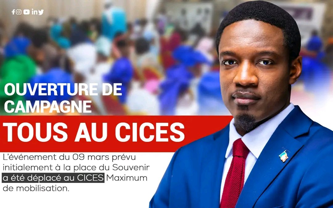 Aladjidame's tweet photo. TOUS AU CICES avec L'unique et le seul Candidat constant , Ki Askan wi Yooni, Le Choix Du Peuple .
#cices #campagne #presidentielle2024 #lesserviteurs #papadjibrilfall https://t.co/yfxTSSoQM6