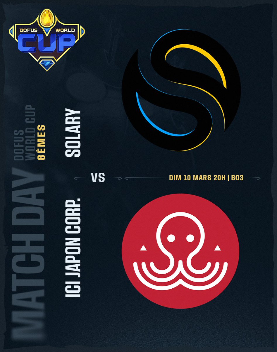 Plus que 16 équipes en lice 🏅

Dernière soirée de BO3 et une seule équipe entre <a href="/SolaryTV/">Solary</a> et <a href="/icijaponesport/">Ici Japon Corp. Esport</a> pourra goûter aux BO5 de la World Cup !

Demain à 20h suivez ce match au sommet sur twitch.tv/ankamalive 🤜🤛