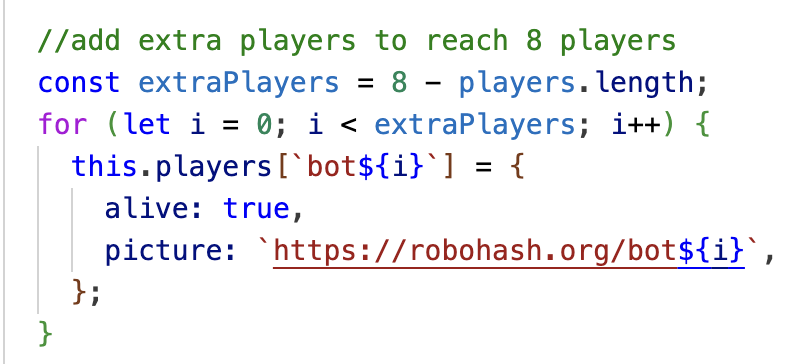 The most pleasing surprise using Copilot so far: I just wrote the comment and it generated the rest.  
I had no idea robohash existed and it's exactly what I need 🤖