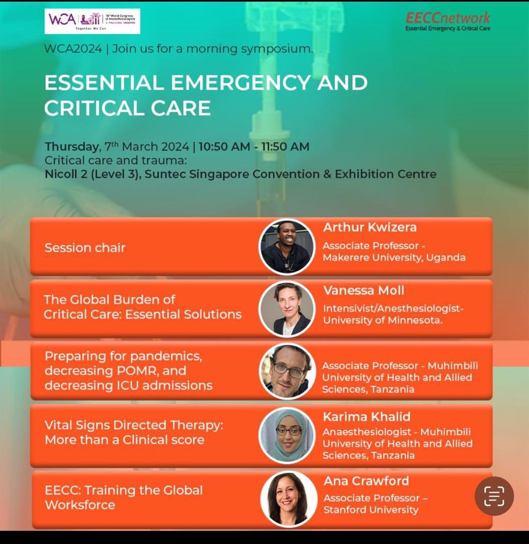 Great global critical care session on the last day of a wonderful #WCA2024 highlighting the urgent need for foundational critical care = #EECC everywhere. @AnaMCrawford Tim Baker Karima Khalid @EeccNetwork @SOCCA_CritCare @wfsaorg @UMNanes