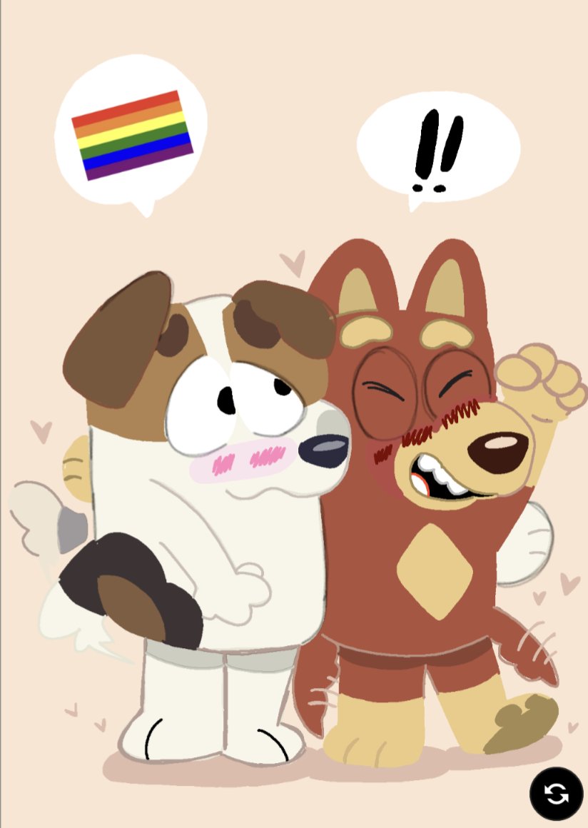 Some Gay dogs 🏳️‍🌈🏳️‍🌈🏳️‍🌈
Jack x Rusty ❤️🤎
#Bluey #blueyart #jackrussell
#Rusty