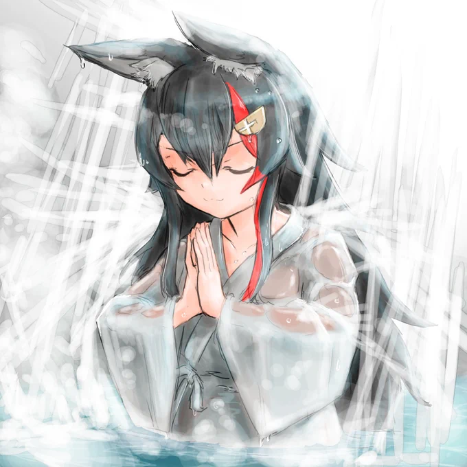 寝ゅっ おやすみぃぉーん今日の過去絵は lllll((-ω-゜))lllll 
