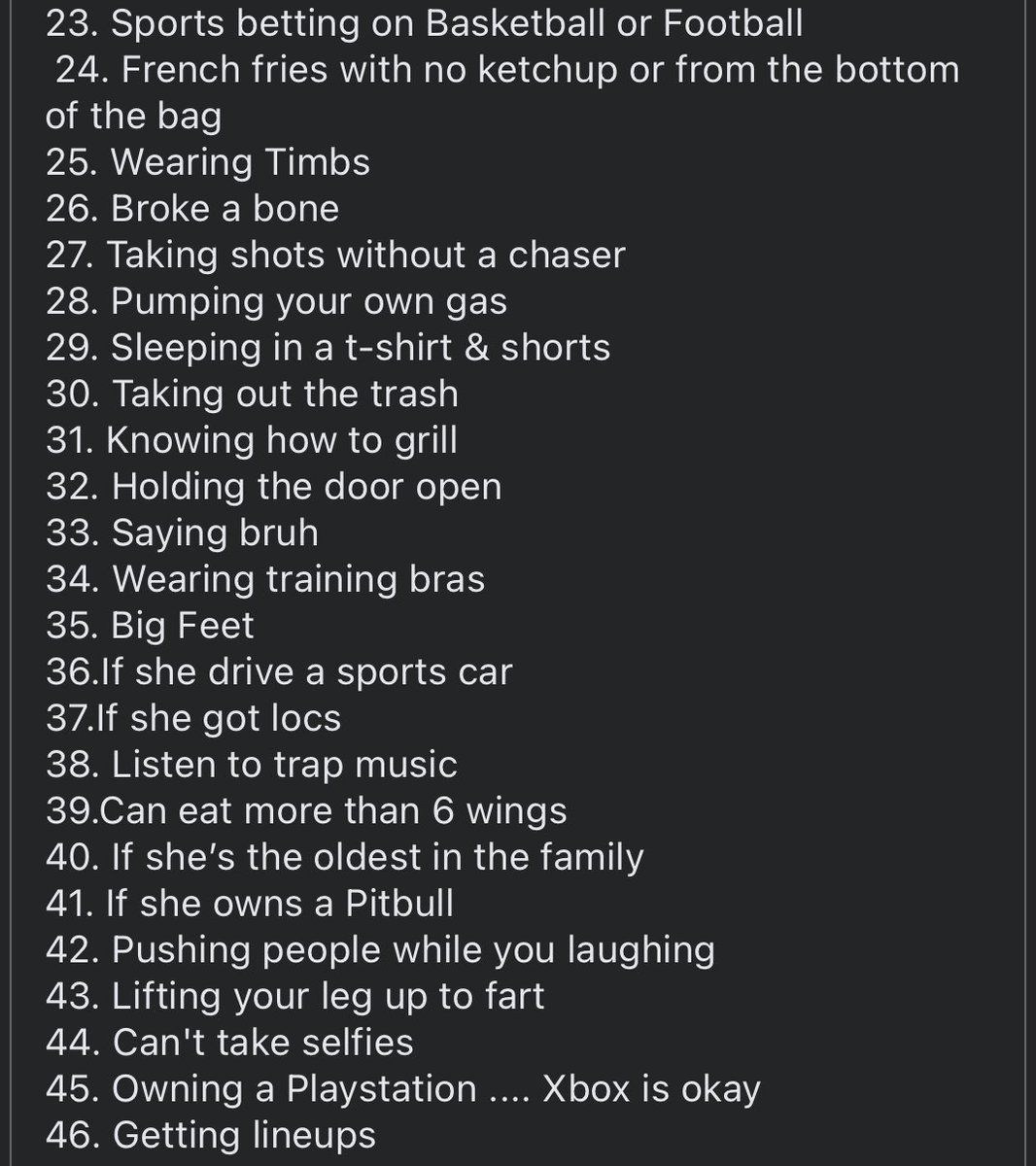 sweetbabyrayes's tweet photo. Did y’all see this list??? Omg!!! I’m on the floor!!🤣🤣🤣🤣🤣🤣 https://t.co/O7ubMBCQu0